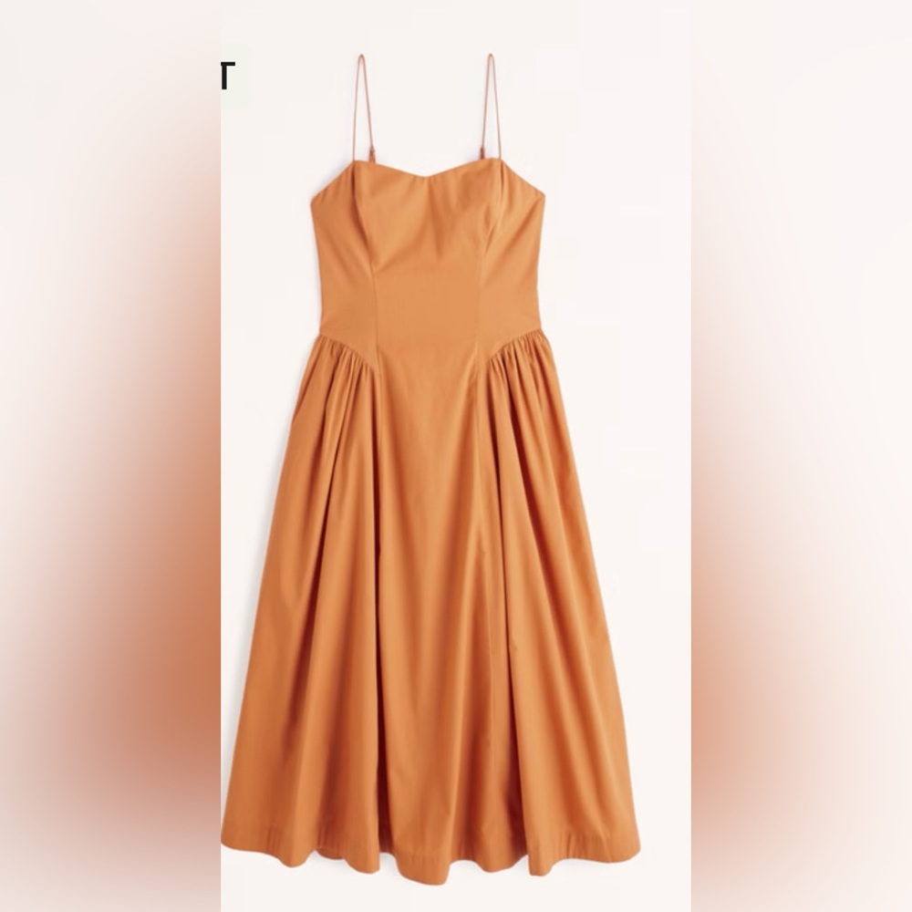 Abercrombie Dropped Waist Corset Midi Dress